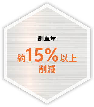 鋼重量約15％以上削減